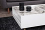 Hanah Home Mesa de centro Frida - White, 90x63x34 cm, Tablero de partículas recubierto de melamina, Color Blanco